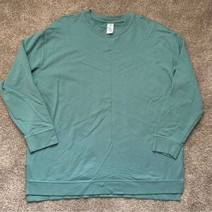 Member's Mark Women's French Terry Sweatshirt Aqua Slate Buttery Soft XXL